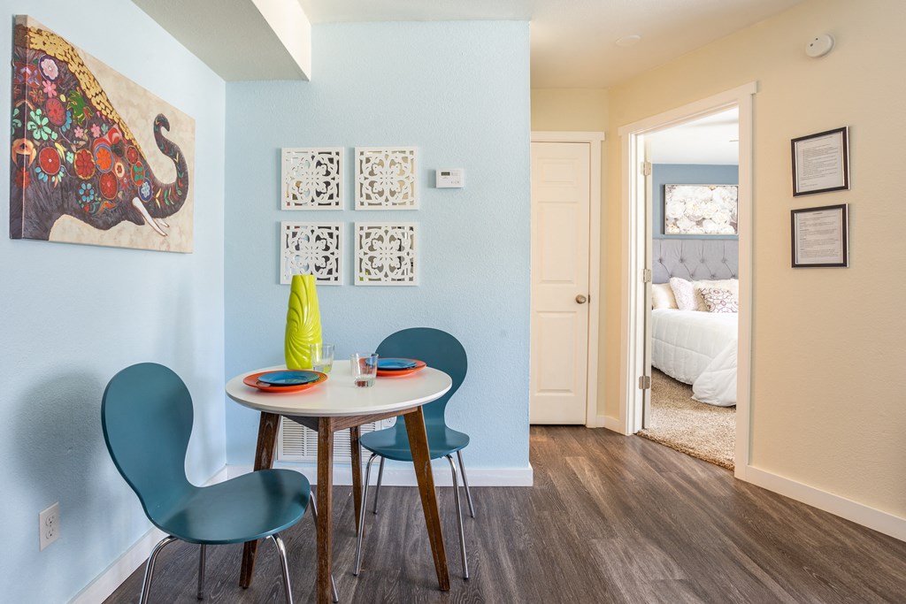 Dining room and hallway leading to bedroom  at Bennett Ridge Apartments, Oklahoma, 73132