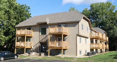exterior building with patios at hunters glen
