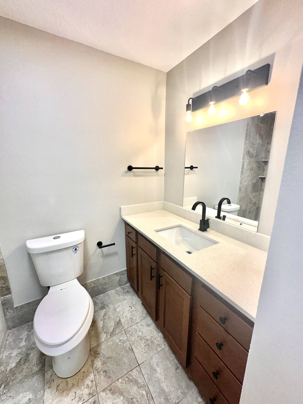 a bathroom with a toilet and a sink and a mirror