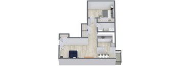 a floor plan of a house with a living room and a dining room