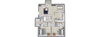 a floor plan of a house with a bedroom and a living room