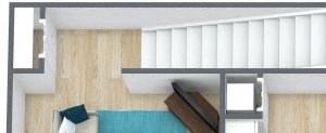 3d photo of two bedroom townhome