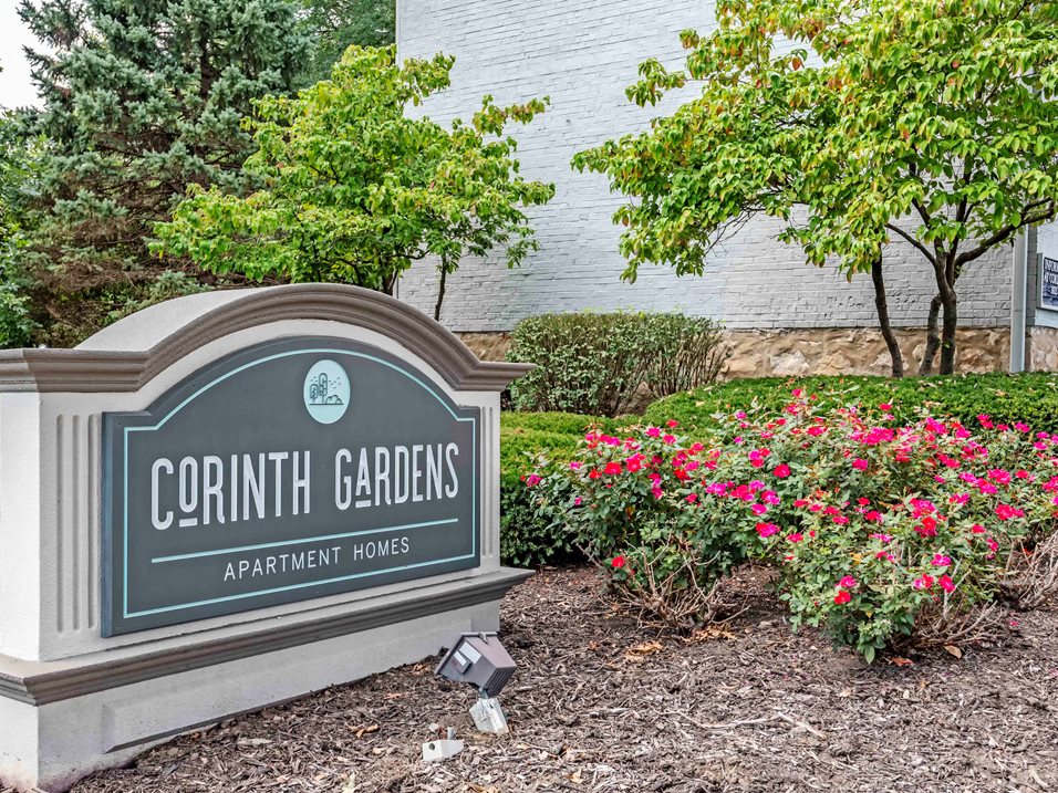corinth gardens sign