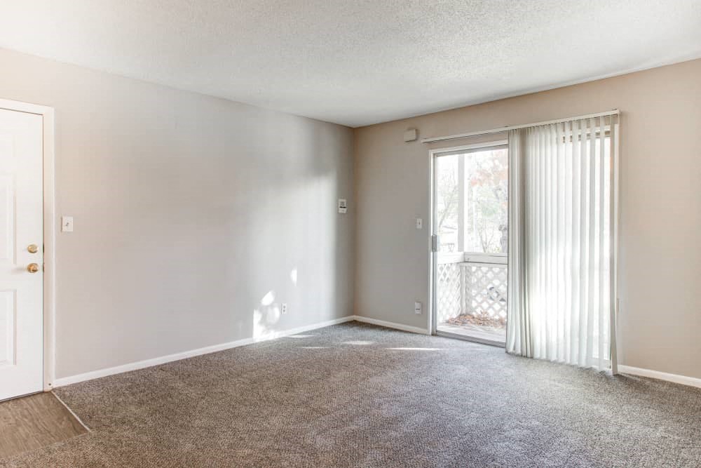 View of living room and door to patio