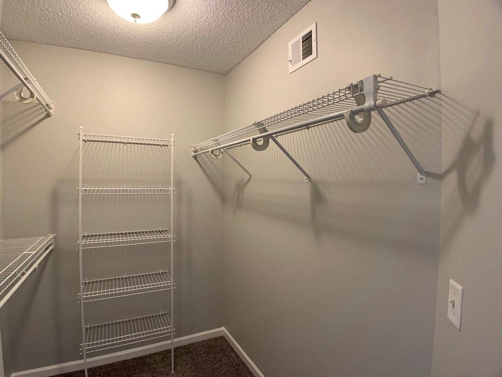 Large closet with shelves