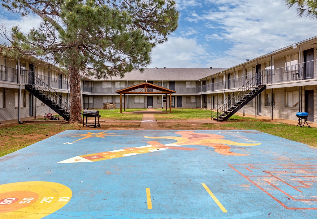 our apartments offer a basketball court in the courtyard