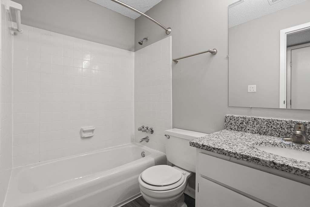 a bathroom with a tub and a sink and a toilet