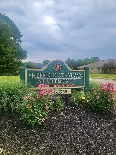 Property sign at Sheffield at Sylvan in Ohio