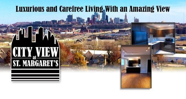 A promotional image for City View at St. Margaret's, showcasing luxurious living with an amazing view.
