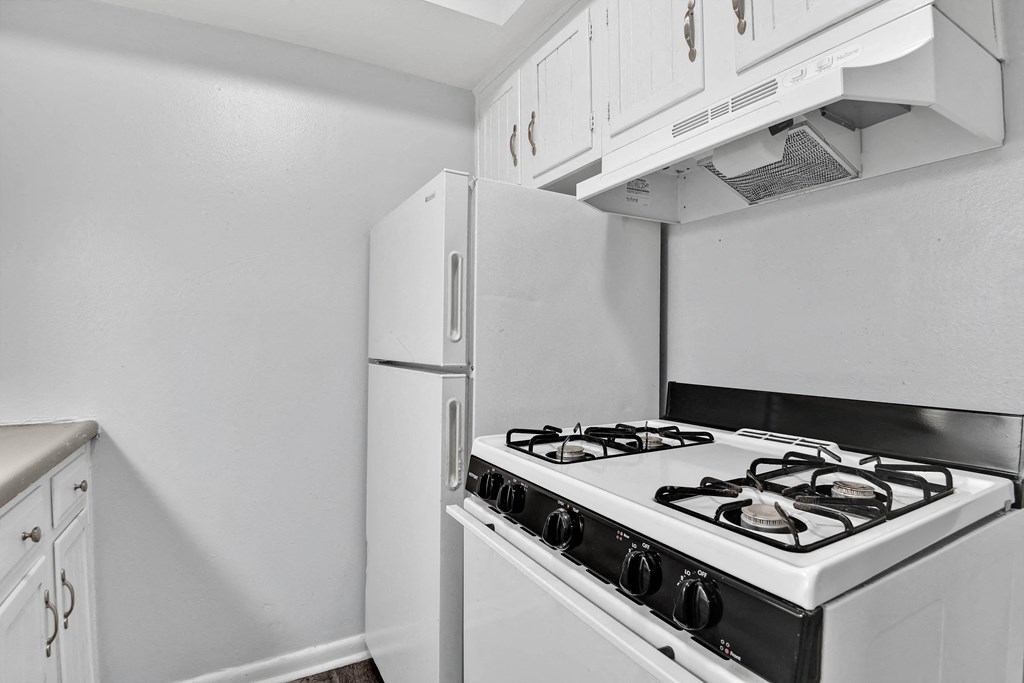 kitchen with fridge and oven