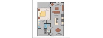 a floor plan of a small apartment  at Luxor Club, Jacksonville