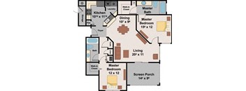 a floor plan of a house  at Ocean Park, Jacksonville Beach, 32250