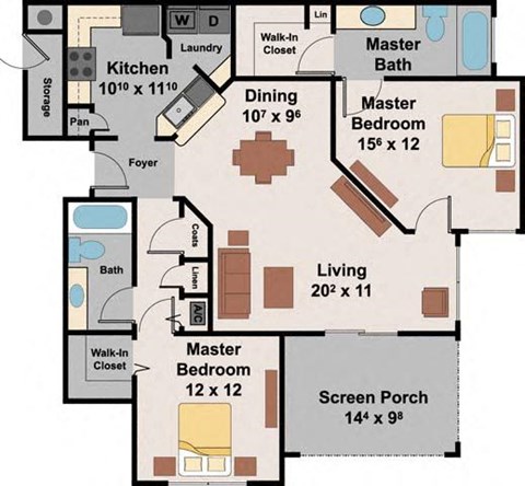 a floor plan of a house  at Ocean Park, Jacksonville Beach, 32250
