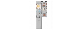 a floor plan of a small apartment  at Luxor Club, Jacksonville, Florida
