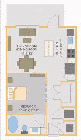 a floor plan of a room in a house  at Fusion, Florida, 32256