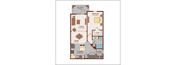 the residence floor plan with den and baths at Hacienda Club, Jacksonville, Florida