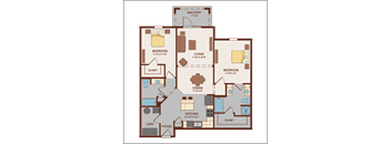 the plan of the first floor of the two level floor plan of a house at Hacienda Club, Florida