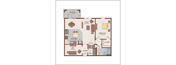 a floor plan of a home with bedrooms and a living room at Hacienda Club, Jacksonville