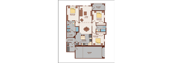 the plan of the first floor of the residence at Hacienda Club, Jacksonville, FL, 32256