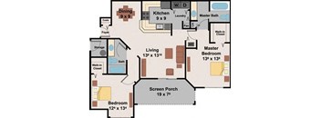 a floor plan of a house  at Ocean Park, Jacksonville Beach, FL