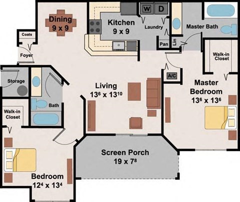 a floor plan of a house  at Ocean Park, Jacksonville Beach, FL