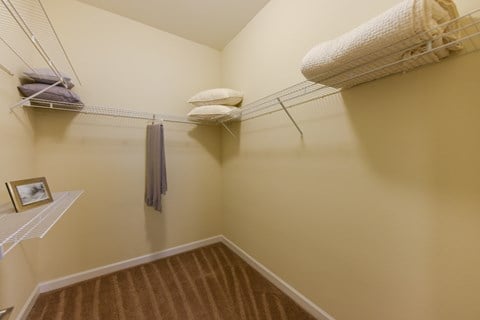 a spacious walk in closet in the second bedroom at Palm Bay Club, Jacksonville, 32258