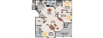 a floor plan of a house  at Ocean Park, Florida