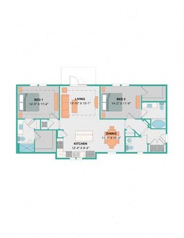 a floor plan of a house with many rooms  at Palm Bay Club, Jacksonville, FL