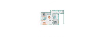 a blue and white floor plan of a house  at Palm Bay Club, Jacksonville, 32258