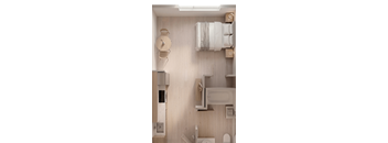 A small, modern, white bathroom with a toilet, sink, and a hanging towel.