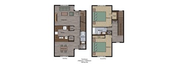 Tremont Green Mutual Housing Community 2 bedroom 1.5 bath  townhome floorplan