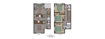 Tremont Green Mutual Housing Community 3 bedroom 1 and two half bath floorplan
