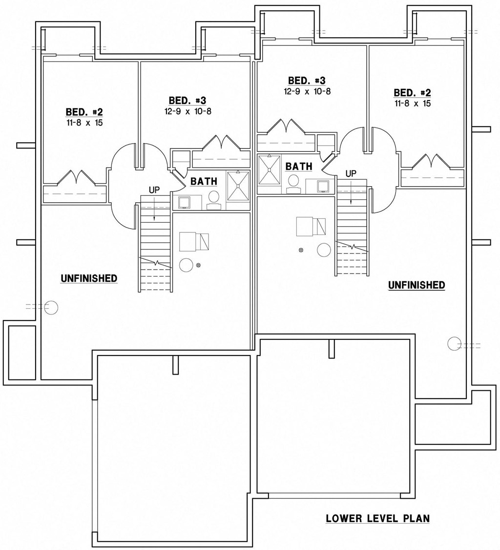 the floor plan of the upper level of a house with two floors and a lower