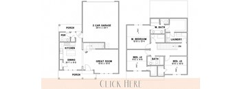 the floor plan for the first and second floors of a house