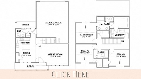 the floor plan for the first and second floors of a house