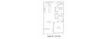 the floor plan of seoul v2 846 sqft