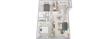 Two Bedroom One Bath 2nd Floor