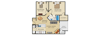 Two Bedroom/One Bath Fireplace and Patio/Balcony