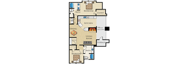 Two Bedroom/Two Bath Fireplace and Patio/Balcony