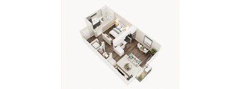 Lux Apartments Floor Plan Open One Bedroom One Bathroom C
