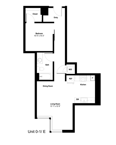 The Danforth Apartments 0-1 E Floor Plan