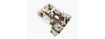 Lux Apartments Floor Plan Open One Bedroom One Bathroom E