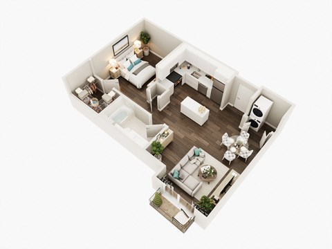 Lux Apartments Floor Plan Open One Bedroom One Bathroom E Lux Apartments Floor Plan Open One Bedroom One Bathroom E