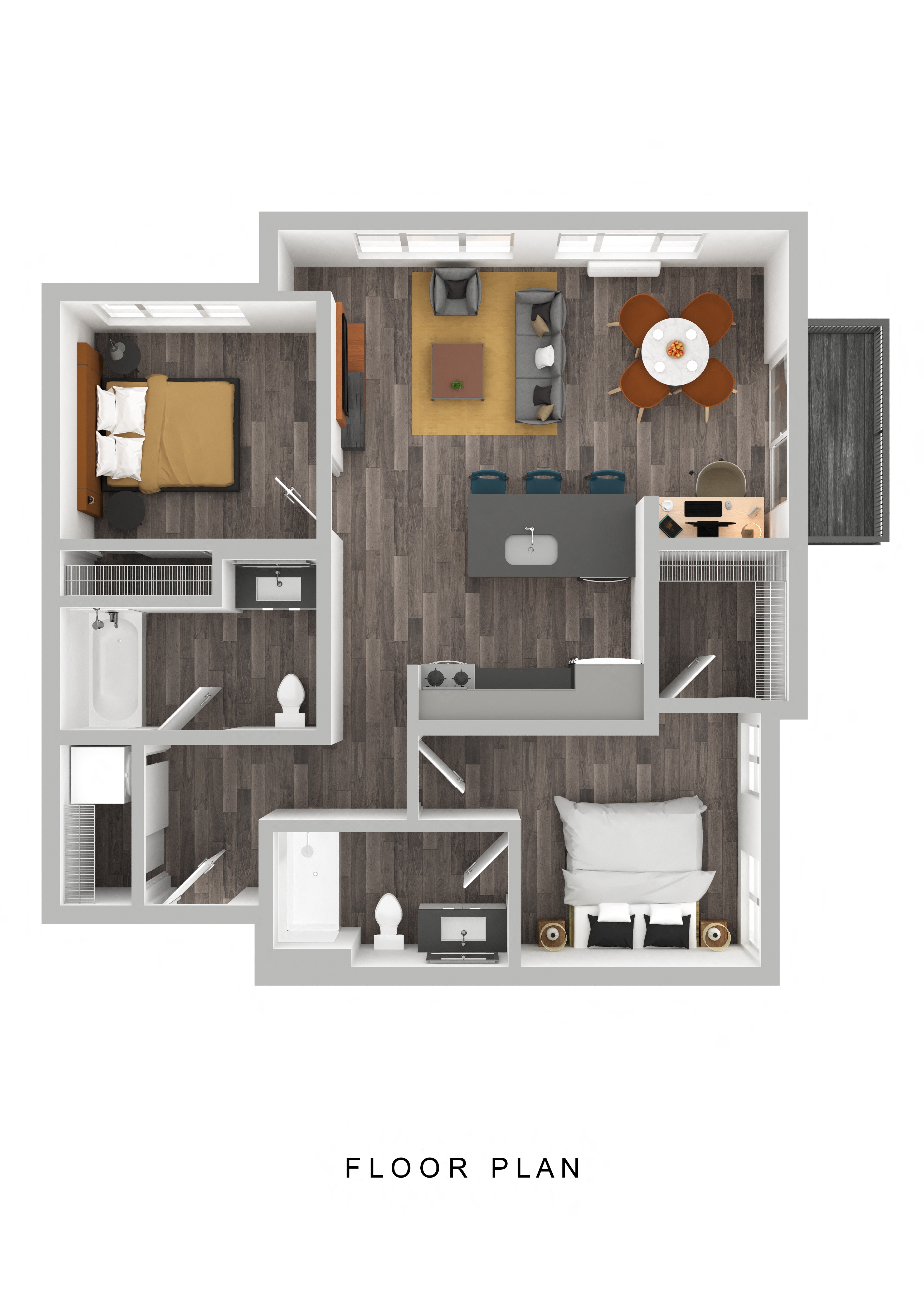 a 2400 sq ft floor plan  1 bedroom