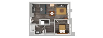 a1 floor plan  1 bedroom with 1 bath  129