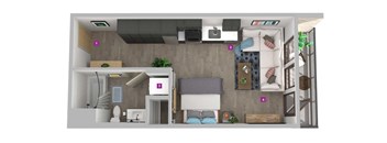 Center Steps Apartments 0x1-7 Floor Plan