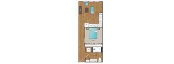 Main Street Flats Studio B + C Floor Plan