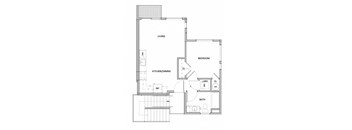 Ash and River 1 Bed 1 Bath D Floor Plan