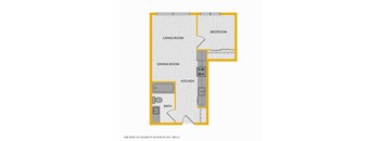The Rise on Madison Apartments 2D Floorplan - 1 bed 1 bath A 50