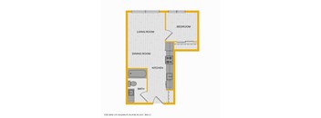 The Rise on Madison Apartments 2D Floorplan - 1 bed 1 bath D 50